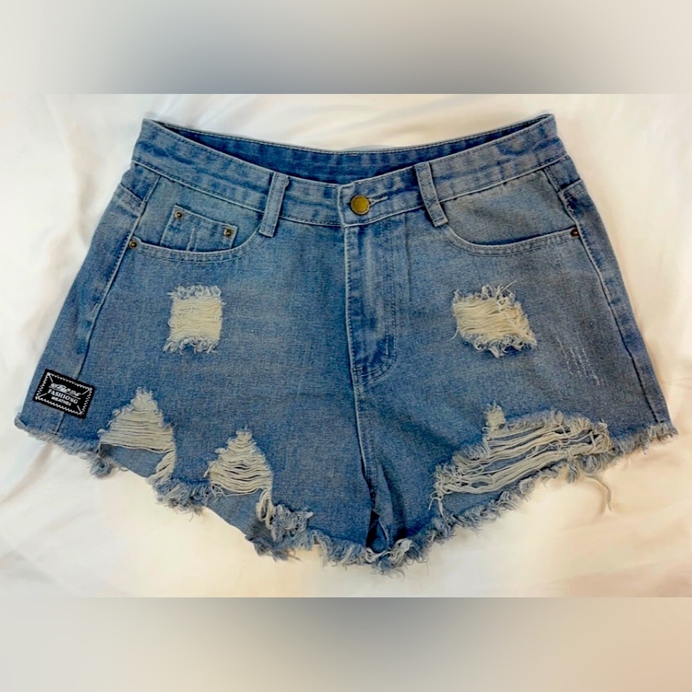 Heritage Ripped Denim Jean Shorts
